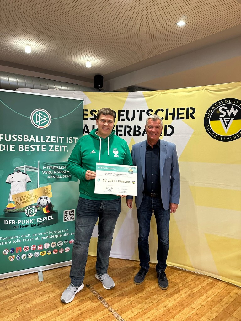 DFB-Punktespiel – Auszeichnung für den SV 1919 Lemberg