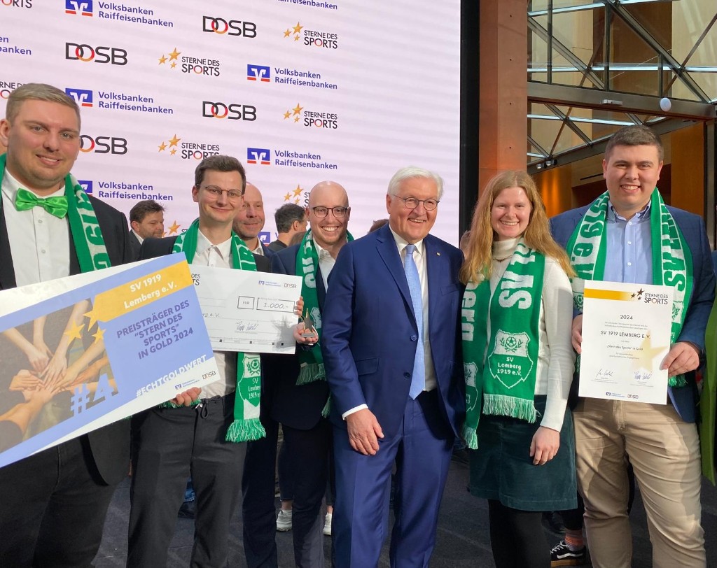 Sterne des Sports in Gold 2024/2025 – SV 1919 Lemberg mit Bundespräsident Steinmeier