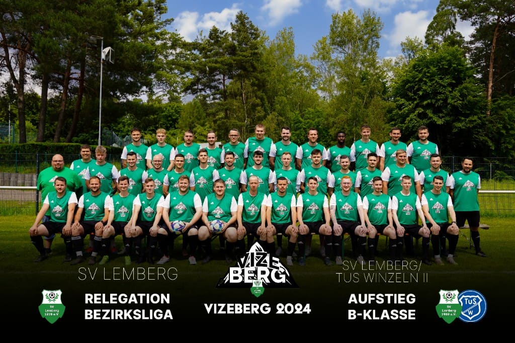 Mannschaftsfoto Vizeberg 2024 – Relegation Bezirksliga und Aufstieg B-Klasse